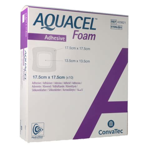 Aquacel Foam 17 5x17 5cm x10 Pansement Hydrocellulaire Adhésif