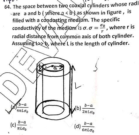 64 The Space Between Two Coaxial Cylinders Whose Radi Are A And B Wherea