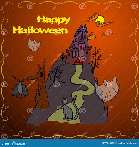 Invitation Card Or Poster Of Happy Halloween Holiday Stock Vector