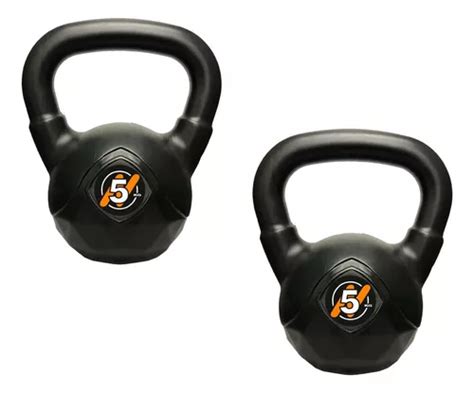 Par De Pesas Rusa Kettlebell Pvc Kg Funcional Gym Gimnasio Color Negro