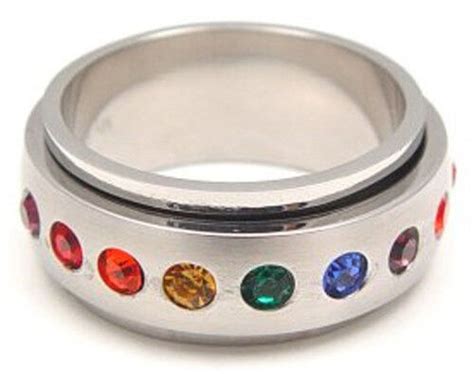 Pride Shack Rainbow Cz Spinner Ring Lgbt Lesbian Gay Pride Ring