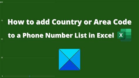 How To Add Country Or Area Code To A Phone Number List In Excel Youtube