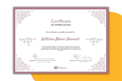 Editable Certificate Of Appreciation Template