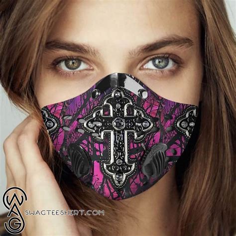 God Cross Filter Carbon Face Mask Maria • Leesilk Shop