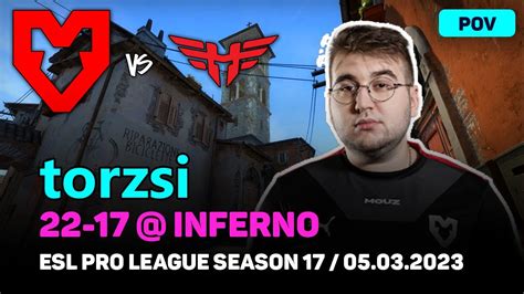 CSGO POV MOUZ Torzsi 22 17 Vs Heroic INFERNO ESL Pro League