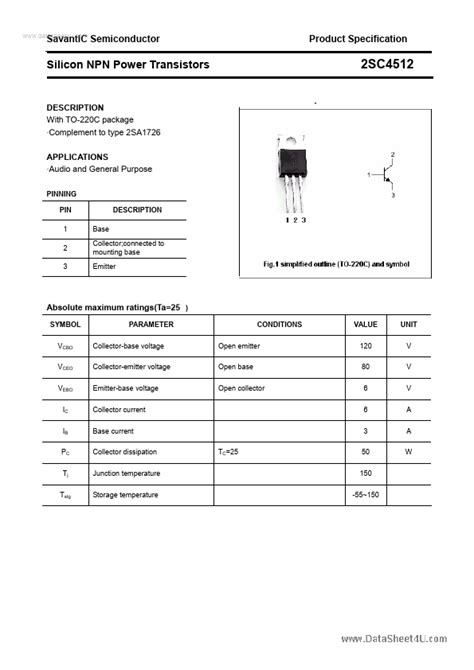 2SC4512 Datasheet PDF SILICON POWER TRANSISTOR