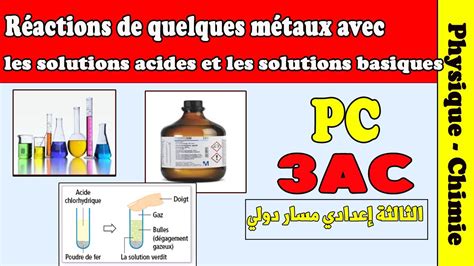 Réactions de quelques métaux avec les solutions acides et les solutions