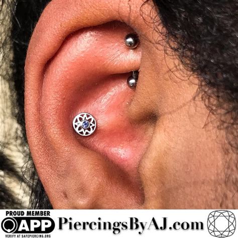 Fresh Rook With A Titanium Curved Barbell From Neometal And A Fresh