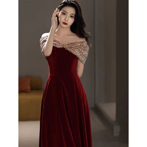 Eaglely Prom Luxury High End Formal Event Red Banquet Long Evening