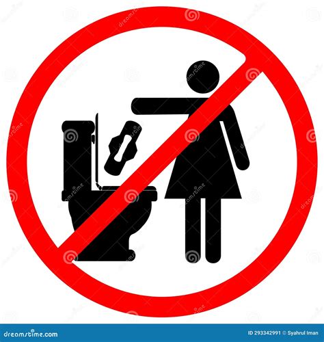 Do Not Throw Sanitary Tampon Icon Prohibited Sign Vector Illustration