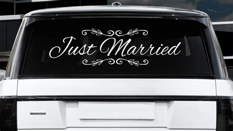 Just Married Car Window Decal Professional