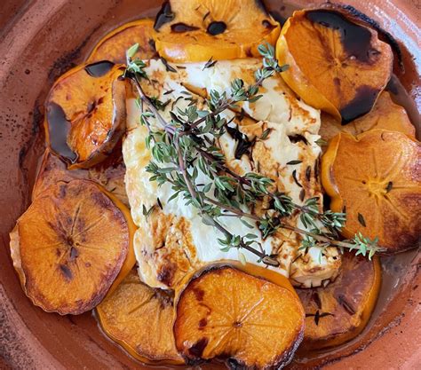 Baked Feta Persimmons Recipe Sweet Greek By Christina Xenos