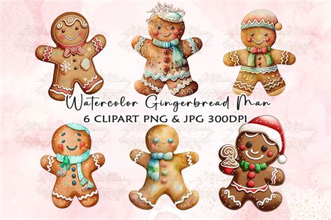 Watercolor Christmas Gingerbread Man Graphic By Diceenid Creative Fabrica