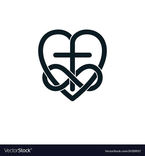 Immortal love of god conceptual symbol combined vector image on ...