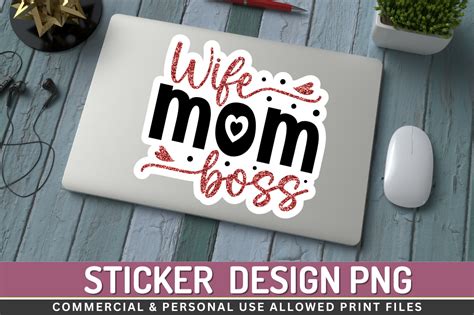 Wife Mom Boss Sticker Png Design Graphic By Regulrcrative · Creative