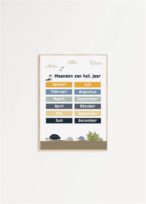 Zeewereld Maanden Poster Kinderposterwinkel