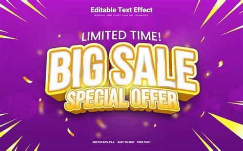 Premium Vector Big Sale Editable Text Effect