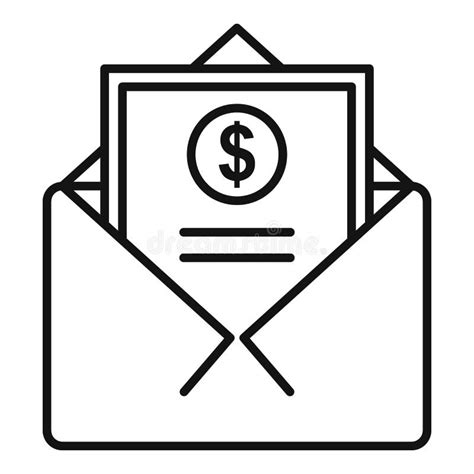 Crédito Dinero Correo Icono Esquema Estilo Ilustración del Vector