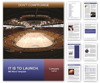 Ice Skating Arena For Hockey Games And Practice Word Template Design