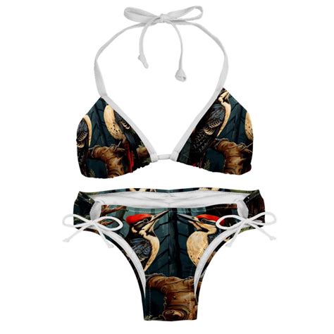 Woodpecker Detachable Sponge Adjustable Strap Bikini Set Two Pack Versatile Swimwear For All