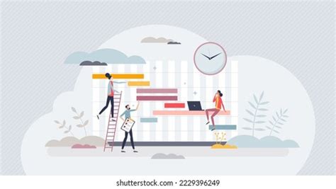 Gantt Chart Project Schedule Time Management Stock Vector (Royalty Free ...