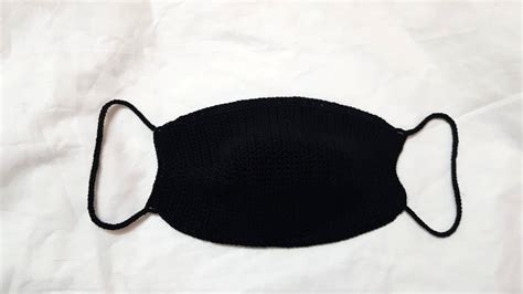 Happy Threads Handmade Crochet Cotton Mask-Black - directcreate.com