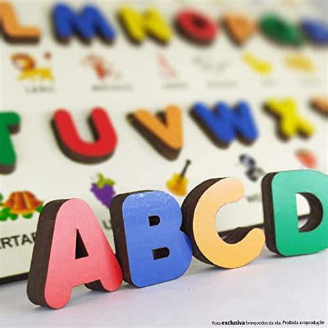 Alfabeto Em Madeira Montessoriano Tabuleiro Educativo Letras