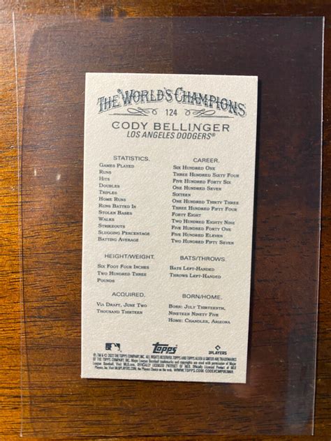 Topps Allen Ginter Cody Bellinger Mini Gold Border Dodgers