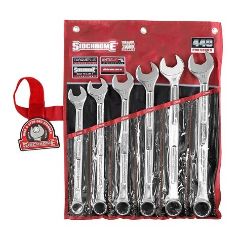 Sidchrome SCMT22340 6 Piece 440 Pro Series Ring Open End Spanner Set