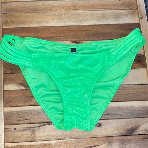 Strappy Caged Neon Green Bikini Bottom Gem