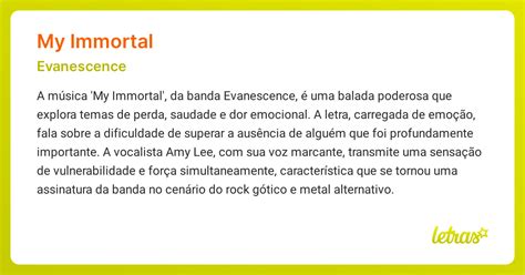 Significado Da Música My Immortal Evanescence Letrasmusbr