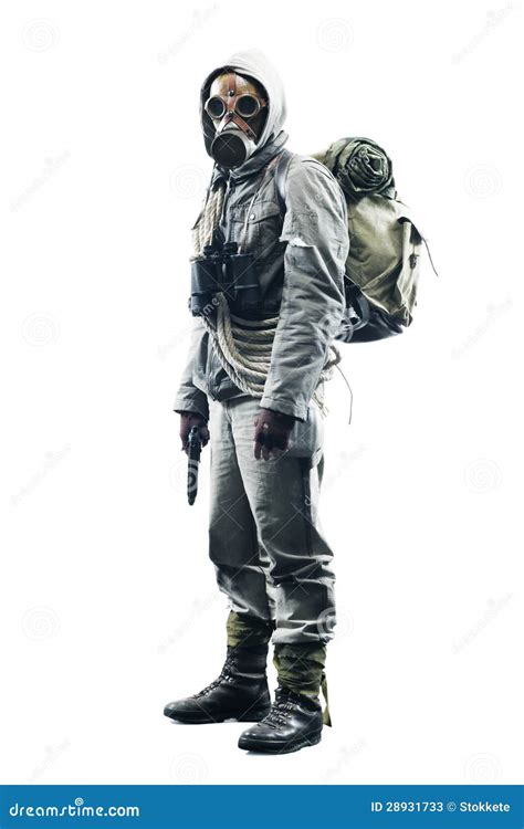 Post Apocalyptic Survivor In Gas Mask Stock Image - Image of ...