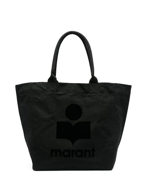 Isabel Marant Yenky Logo Print Tote Bag Black Farfetch Tw