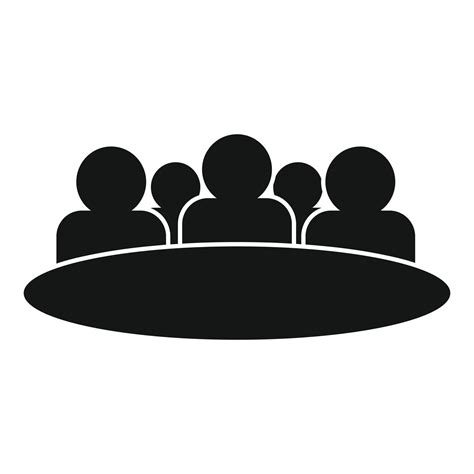 Round Table Audience Icon Simple Style 14540790 Vector Art At Vecteezy