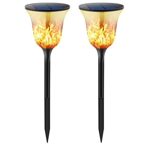 96 Led Solar Flickering Flame Light Waterproof Outdoor Dancing Flame Torches Lights For Garden