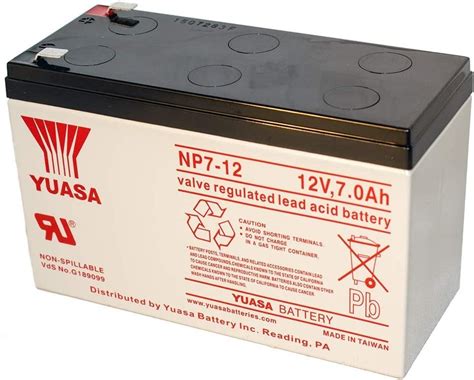 Yuasa UPS Battery 12V 7Ah 20hr NP7 12 12 Volts 7 Ampere Rechargeable