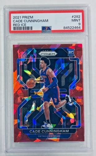 2021 22 Panini Prizm Cade Cunningham Red Ice PSA 9 Rookie Card 282 RC