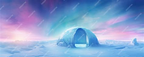 Premium AI Image | Igloo ice hotel with aurora borealis during magic ...