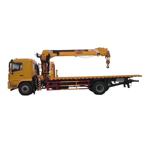 Shacman Car Carrier Flatbed Mounted 8 Ton Loading Crane Recovery Truck