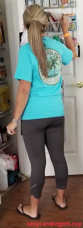 Sexycandidgirls Top Girl In Slippers And Yoga Pants Home Candid Pic