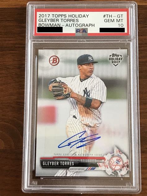 Psa Gleyber Torres Auto Bowman Topps Holiday Rc Gem Mint