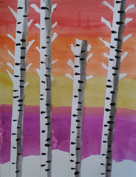 a faithful attempt: Winter Birch Tree Paintings