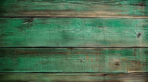 Weathered Green Paint On Vintage Wooden Texture Background Old