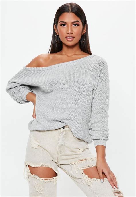 Gray Off Shoulder Sweater Off Shoulder Sweater Sweaters For Women