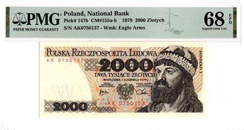 PRL 2000 złotych 1979 AK PMG 68EPQ Aukcja internetowa Licytacja