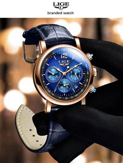 Lige Mens Chronograph Watch Blue Vivid Nuance South Africa