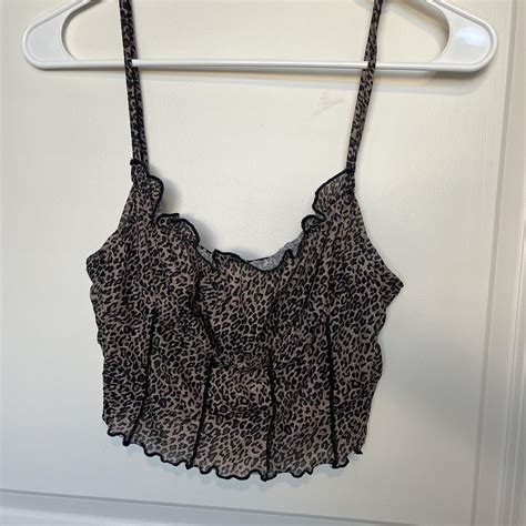 Shein Mesh Cheetah Print Tank Top Size Depop