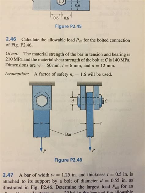 Solved Calculate The Allowable Load P All For The Bolted Chegg