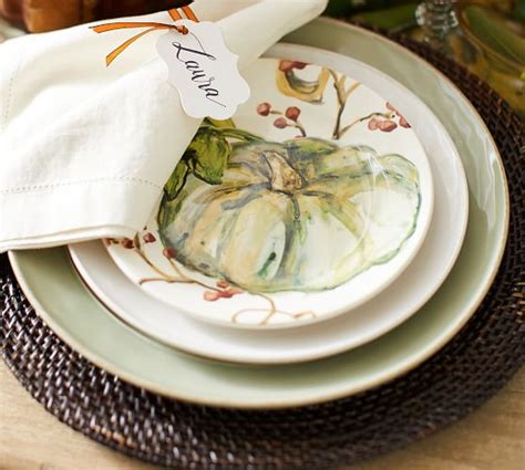 Harvest Pumpkin Salad Plates Set Of 4 Assorted Pottery Barn Place