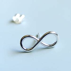 Infinity Symbol Earrings Sterling Silver Infinity Sign Stud Earrings Silver Studs - Etsy